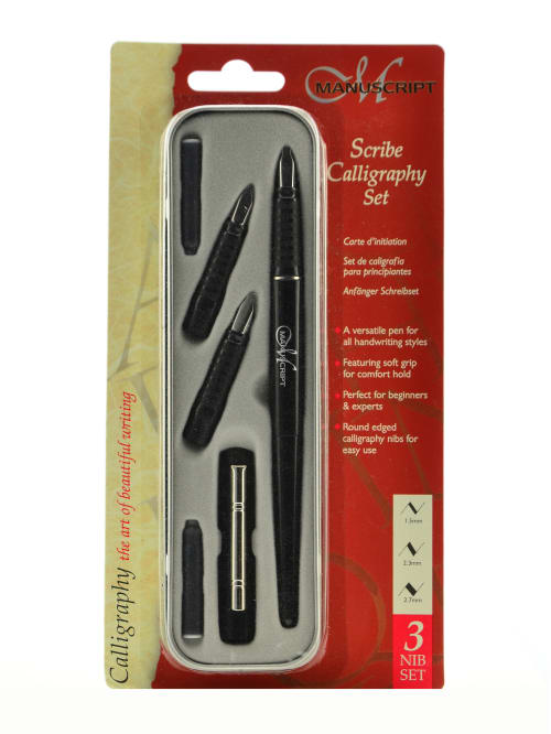Manuscript Scribe Series Calligraphy Pen Set 3 Nib Set Office Depot