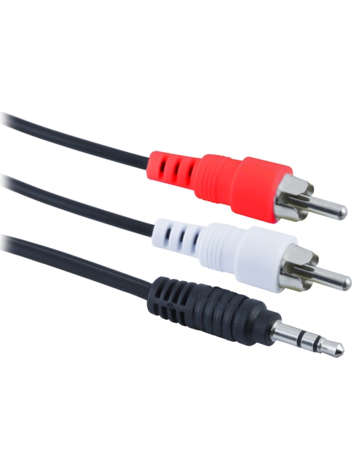 Ativa Audio Y Adapter Splitter 3 5mm To Rca 6 Black 26916 Office Depot