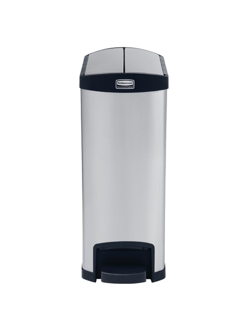 Rubbermaid Slim Jim Step On Stainless Steel End Step Container 13 Gallons Black Office Depot