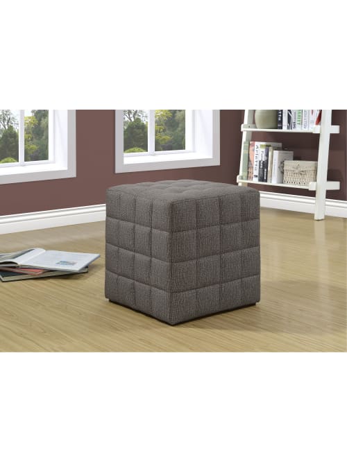Monarch Specialties Cube Ottoman Light Brown Office Depot