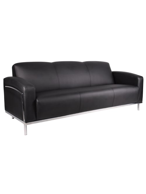 Contemporary Blackchrome Sofa Office Depot