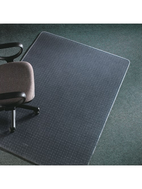 Deflect O Execumat Heavy Duty Vinyl Chair Mat For High Pile Carpets 60 X 60 Clear Office Depot