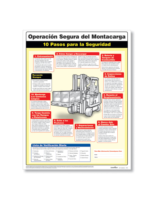 Complyright Forklift Safety Poster Spanish 18 X 24 Office Depot