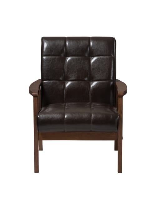 Baxton Studio Levin Club Chair Brown Office Depot