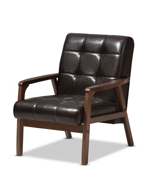 Baxton Studio Levin Club Chair Brown Office Depot