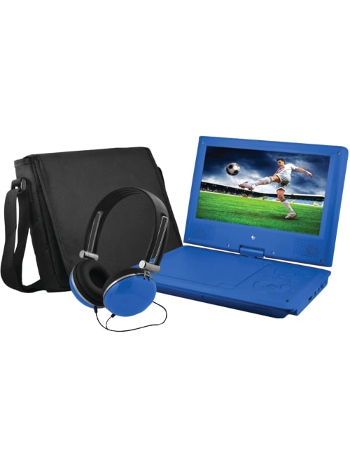 Ematic Epd909 Portable Dvd Player 9 Display 640 X 234 Blue Dvd R Cd R Jpeg Dvd Video Video Cd Mpeg 4 Cd Da Mp3 1 X Headphone Ports Lithium Polymer Li Polymer 2 Hour Office Depot
