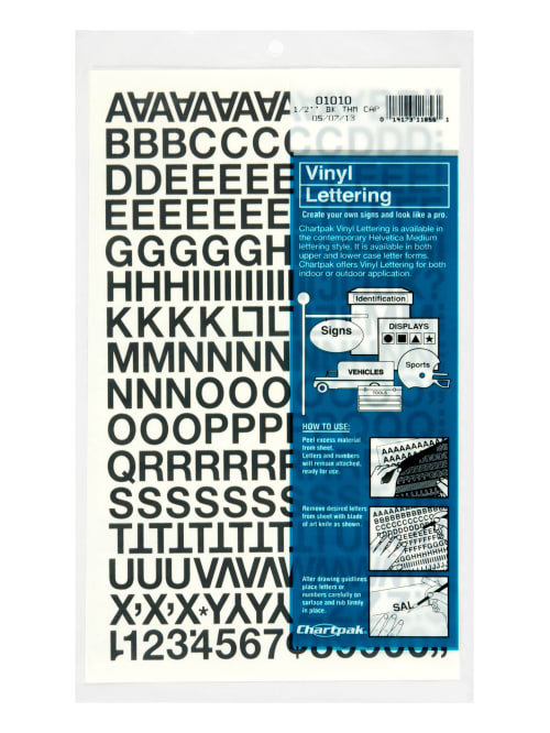 Chartpak Pickett Vinyl Letters And Numbers 12 Black Office Depot