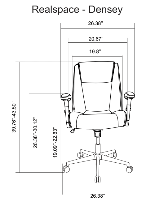 realspace densey high back chair black office depot