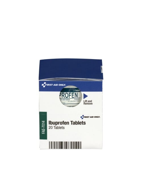 first aid only smartcompliance ibuprofen refill 2 tablets per packet box of 10 packets item 463928