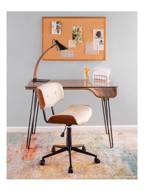 Lumisource Lombardi Office Chair Walnutcream Office Depot