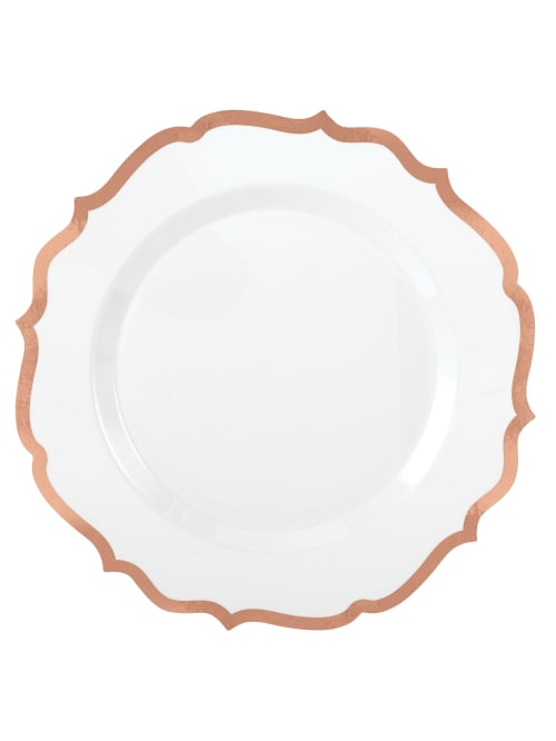 plastic plates with gold trim