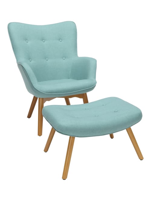 Ofm 161 Collection Lounge Chairottoman, Turquoise Leather Chair And Ottoman