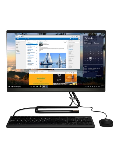 Lenovo Ideacentre A340 All In One Pc 23 8 Full Hd Touch Screen Intel Core I3 Quad Core 8 Gb Memory 1 Tb Hard Drive Windows 10 Home Office Depot