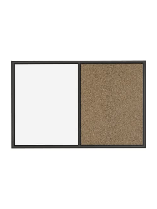 Quartet Dry Erasebulletin Board Corkmelamine 24 X 36 Naturalwhite Board Black Wood Frame Office Depot