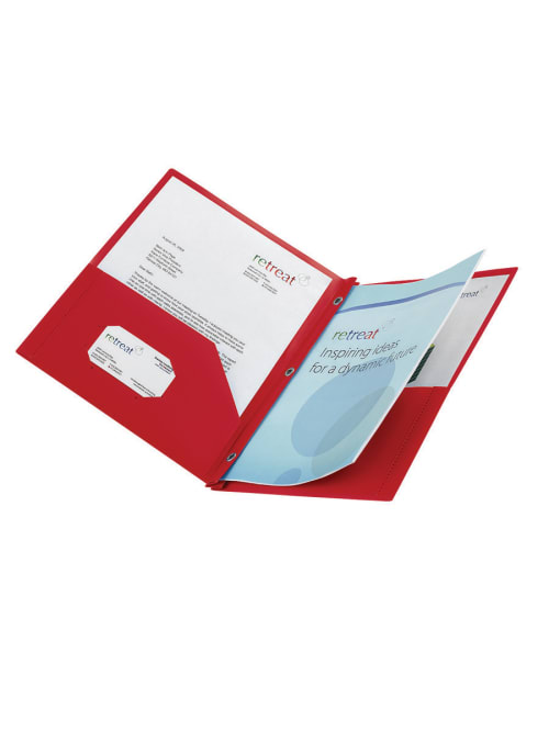 Oxford® Poly 8-Pocket Folder, Letter, Red