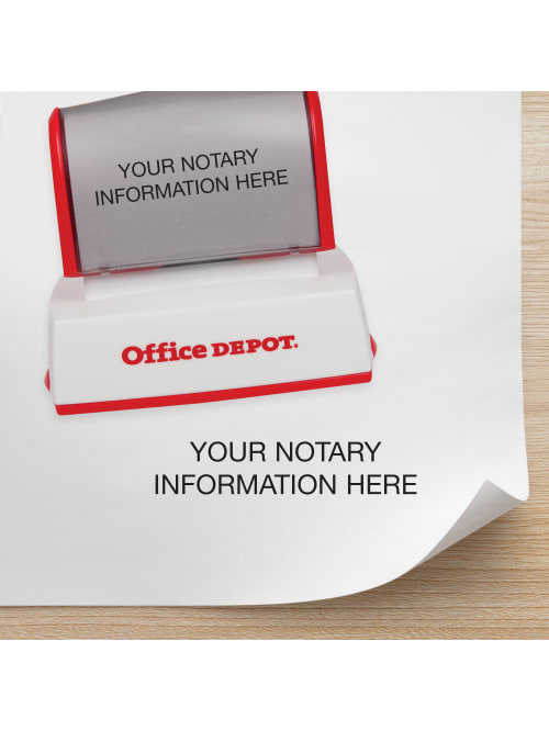 Custom Office Depot Brand Pre Inked Notary Stamp 1 12 X 2 716 Impression Office Depot