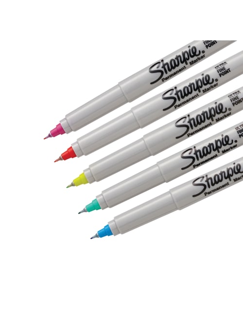 Sharpie Color Burst Permanent Markers Ultra Fine Point Assorted Colors Pack Of 5 Office Depot