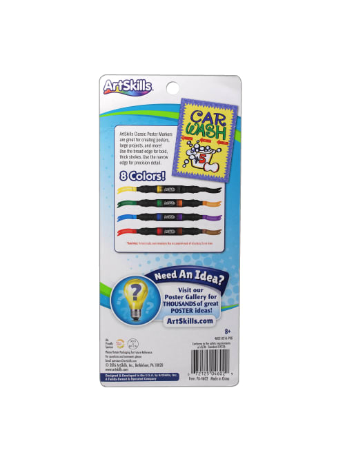Artskills Classic Poster Markers Chisel Tip Assorted Colors Pack Of 4 Office Depot