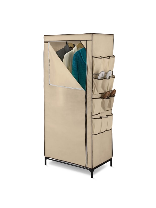 Honey Can Do Portable Cloth Wardrobe 62 14 H X 27 316 W X 18 18 D Khaki Office Depot