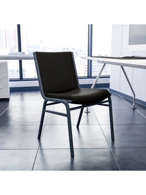 flash hercules heavy duty stack chair black office depot