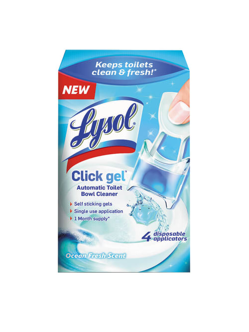 Lysol Brand Click Gel Automatic Toilet Bowl Cleaner Ocean Fresh Scent 0 17 Oz Bottle Case Of 4 Office Depot