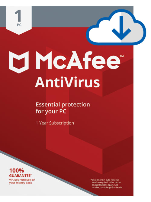 Mcafee Antivirus For 1 Pc 1 Year Subscription Download Office Depot