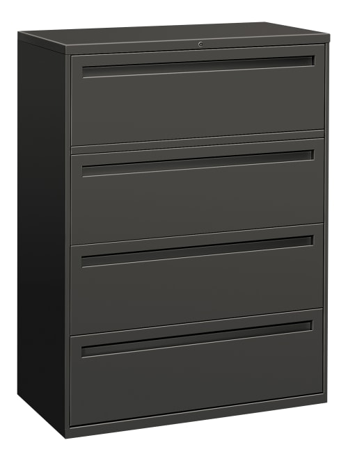 Hon Brigade 700 36 W Lateral 4 Drawer File Cabinet Metal Charcoal Office Depot
