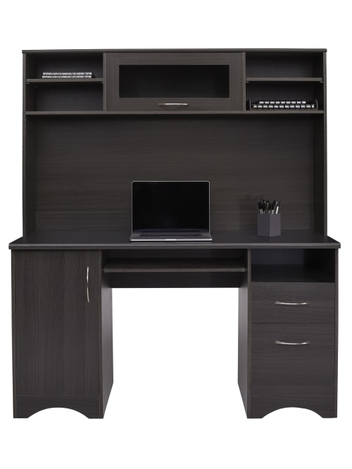 Realspace Pelingo 56 W Desk With Hutch 64 H X 55 12 W X 23 D Dark Gray Office Depot And the l extendable part is removable which very handy for small spaces. realspace pelingo 56 w desk with hutch 64 h x 55 1 2 w x 23 d dark gray item 491957