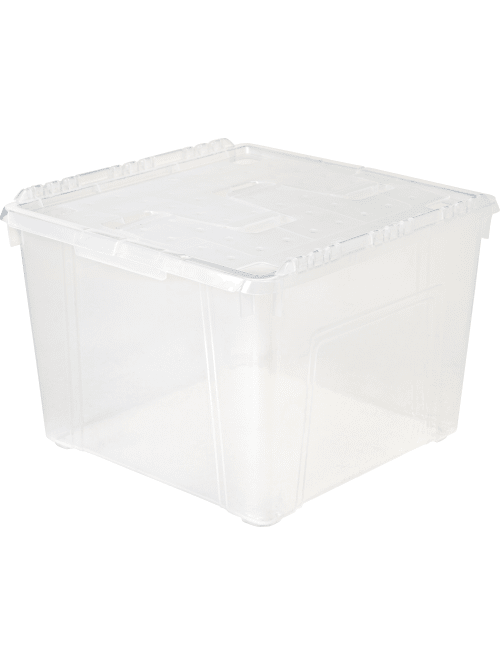 Office Depot Brand Plastic Wing Lid Storage Container 60 Quarts Clear Office Depot