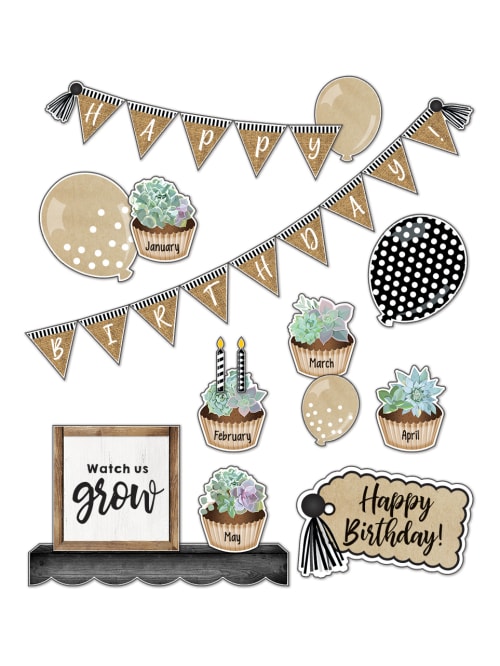 Schoolgirl Style Birthday Bulletin Board Set Office Depot