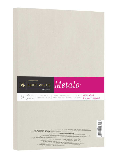 Southworth Metalo Paper Letter Silver 50pk Office Depot