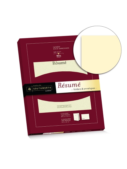 Southworth R Sum Folders And Envelopes 9 X 12 88 Lb Ivory Pack Of 5 Office Depot