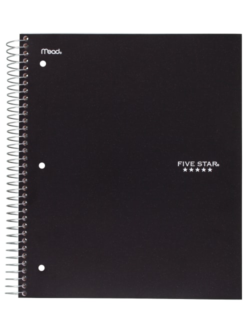 Five Star Notebook 8 12 X 11 5 Subjects College Ruled 200 Sheets Assorted Colors No Color Choice Office Depot