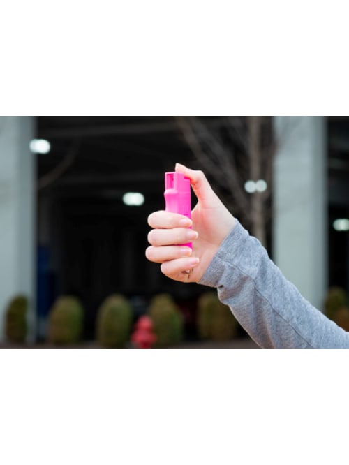 Sabre Pepper Spray Key Chain Pink Office Depot