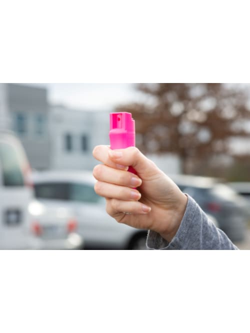 Sabre Pepper Spray Key Chain Pink Office Depot