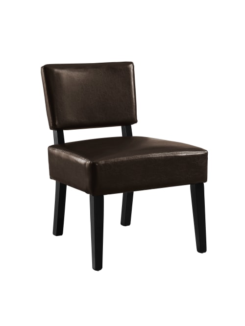 Monarch Specialties Armless Accent Slipper Chair Dark Brown Lookblack Office Depot