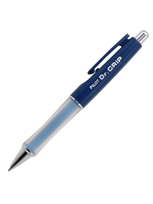Pilot Dr Grip Retractable Ballpoint Pen Medium Point 1 0 Mm Blue Barrel Blue Ink Office Depot