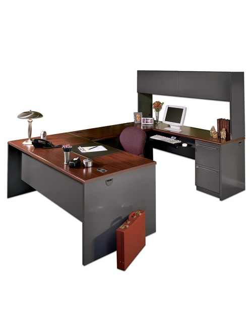 Hon 38000 Modular 72 W Credenza Shell Mahoganycharcoal Office Depot