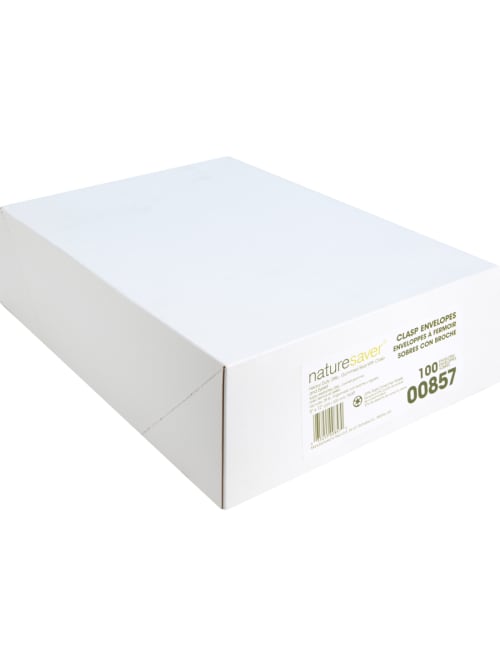 Nature Saver Recycled Clasp Envelopes Clasp 90 9 Width X 12 Length 28 Lb Clasp Kraft 100 Box Yellow Office Depot