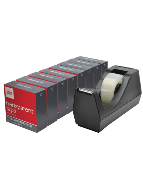 Office Depot Brand Desktop Tape Dispenser With Refill Rolls Black Office Depot