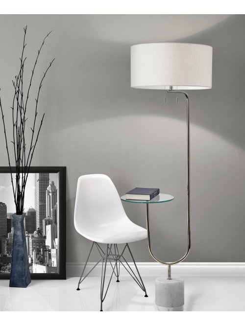 Adesso Sloan Shelf Floor Lamp 65 H, Corner Floor Lamp With Shelves