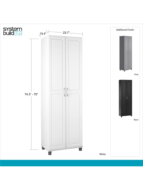 Ameriwood Home Kendall 24 Utility Storage Cabinet 5 Shelves Gray Office Depot