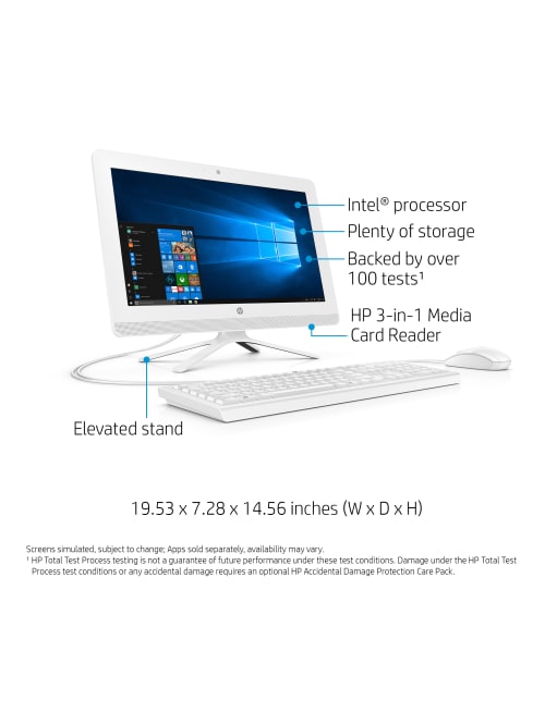 Hp 20 C410 All In One Pc 19 5 Hd Screen Intel Celeron Quad Core 4 Gb Memory 1 Tb Hard Drive Windows 10 Home Office Depot