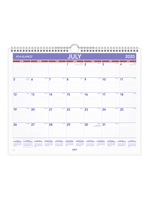 At A Glance Academic Wall Calendar Ay82821 Office Depot