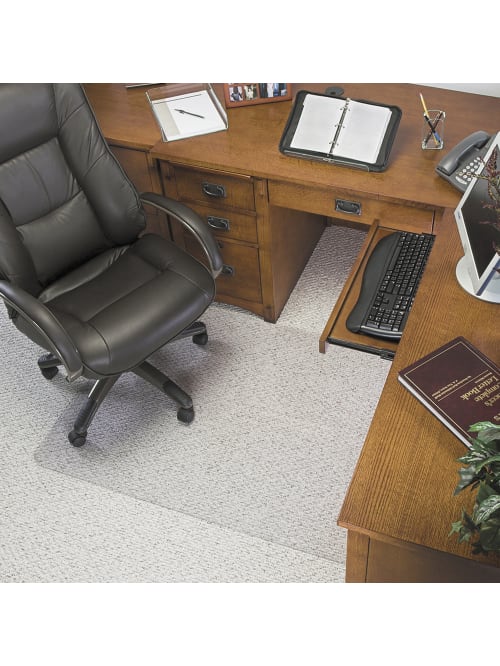 Deflecto Glass Clear Chair Mat For Low Pile Carpets With Lip 45 X 53 Clear Office Depot