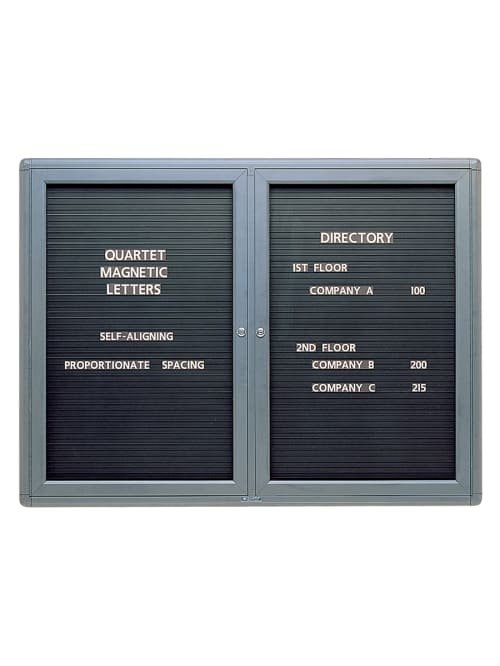 Quartet Enclosed Magnetic Letter Board 48 X 36 Black Metal Frame Office Depot