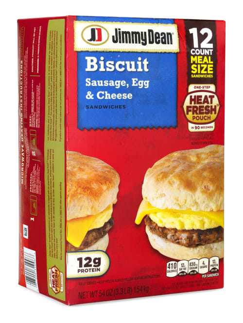 Jimmy Dean Sausage Egg And Cheese Biscuit Breakfast Sandwiches