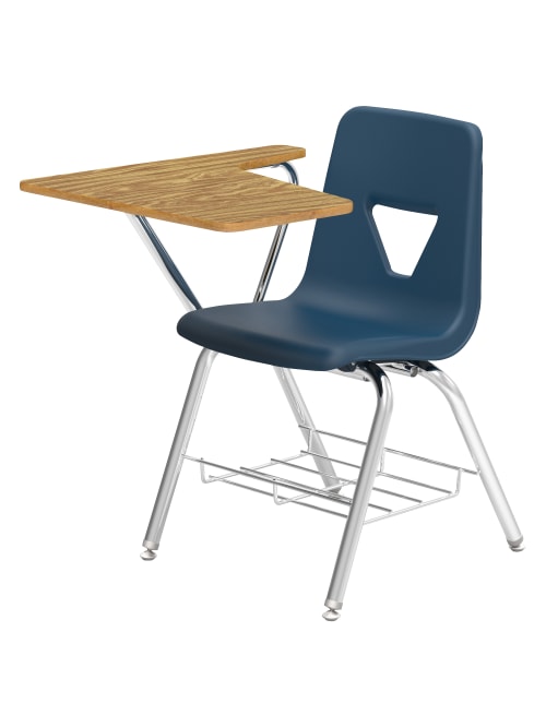 Lorell Classroom Student Combo Desk Tablet Arm Navymedium Oak Office Depot