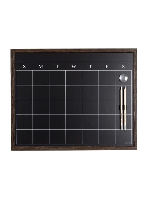 U Brands Magnetic Chalk Calendar Board 16 X 20 Rustic Frame Office Depot