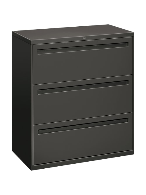 Hon Brigade 700 36 W Lateral 3 Drawer File Cabinet Metal Charcoal Office Depot